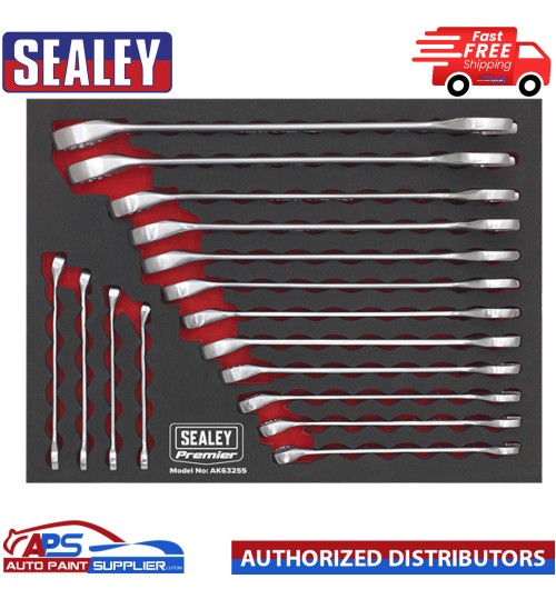 Sealey AK63255 Combination Spanner Set 6-22mm Q3BS Tools - FAST DELIVERY